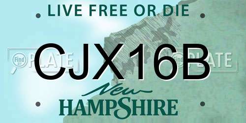 CJX16B New Hampshire License Plate