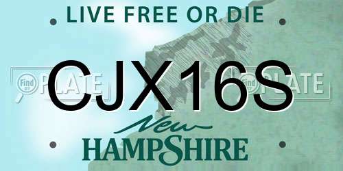 CJX16S New Hampshire License Plate