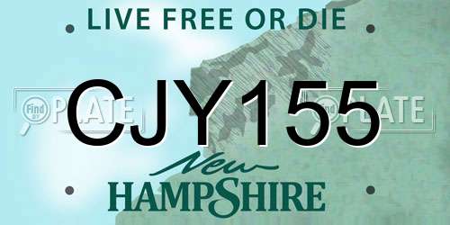 CJY155 New Hampshire License Plate
