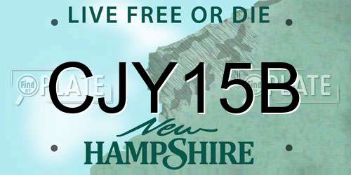 CJY15B New Hampshire License Plate