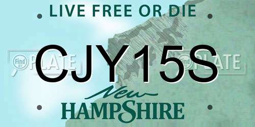 CJY15S New Hampshire License Plate