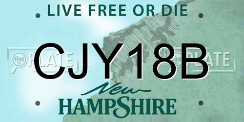 CJY18B New Hampshire License Plate