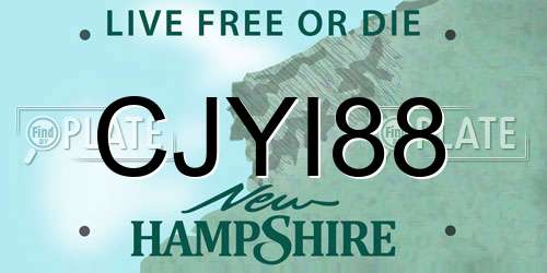 CJYI88 New Hampshire License Plate