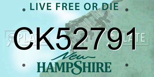 CK52791 New Hampshire License Plate