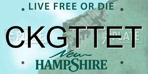 CKGTTET New Hampshire License Plate