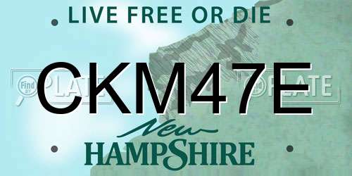 CKM47E New Hampshire License Plate