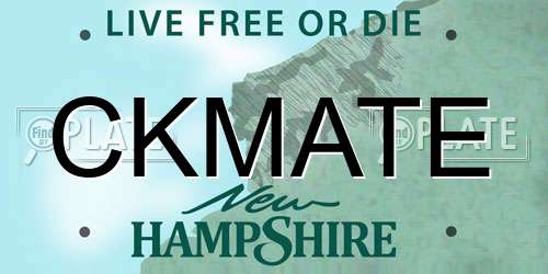 CKMATE New Hampshire License Plate