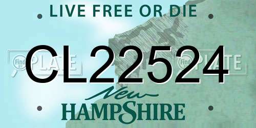 CL22524 New Hampshire License Plate
