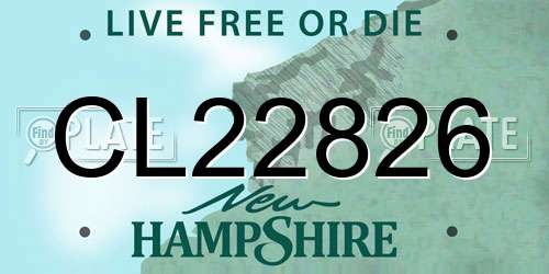 CL22826 New Hampshire License Plate