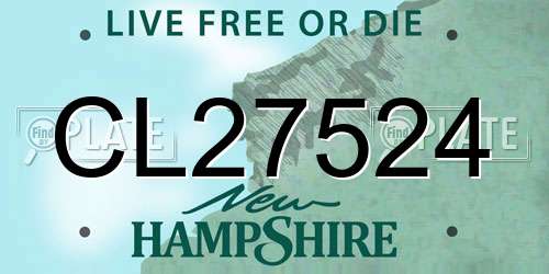 CL27524 New Hampshire License Plate