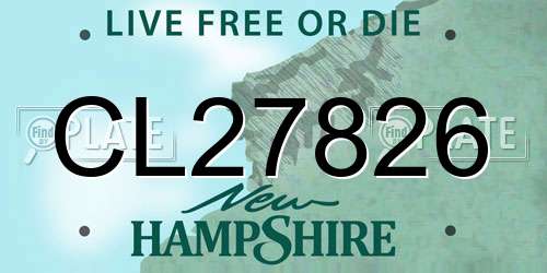 CL27826 New Hampshire License Plate