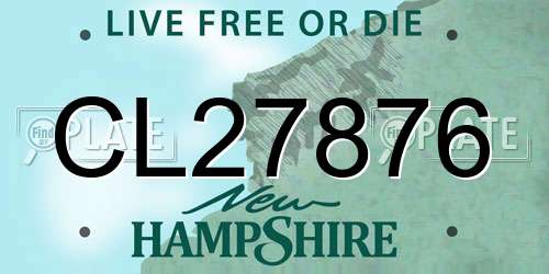 CL27876 New Hampshire License Plate
