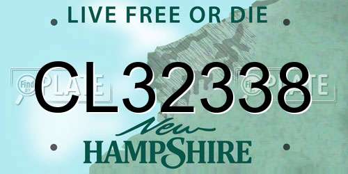 CL32338 New Hampshire License Plate