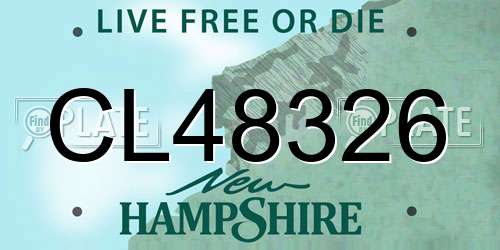 CL48326 New Hampshire License Plate