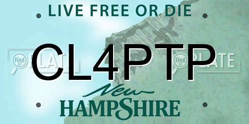 CL4PTP New Hampshire License Plate