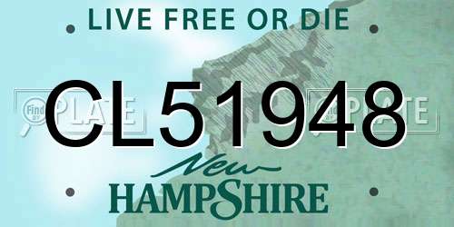 CL51948 New Hampshire License Plate