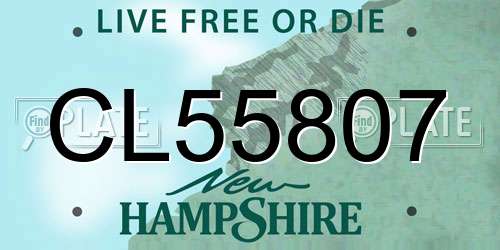 CL55807 New Hampshire License Plate