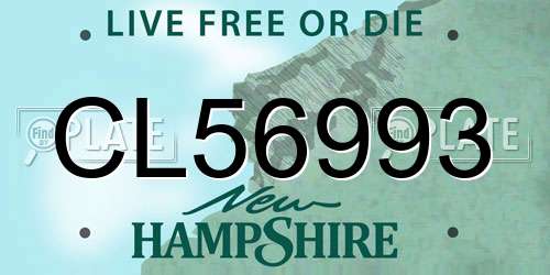 CL56993 New Hampshire License Plate