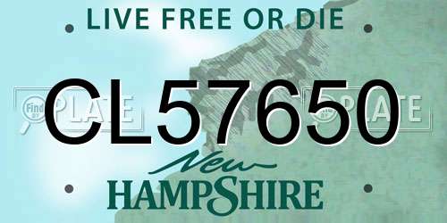 CL57650 New Hampshire License Plate