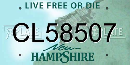 CL58507 New Hampshire License Plate