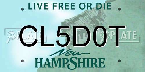 CL5D0T New Hampshire License Plate