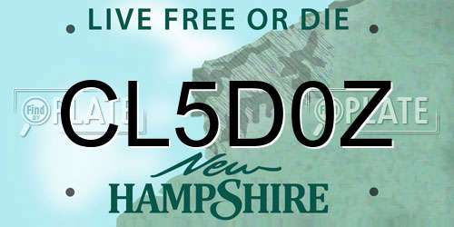 CL5D0Z New Hampshire License Plate