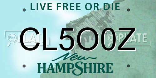 CL5O0Z New Hampshire License Plate