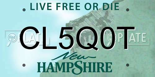 CL5Q0T New Hampshire License Plate