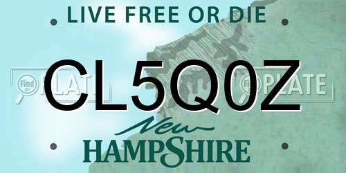 CL5Q0Z New Hampshire License Plate