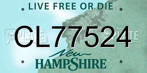 CL77524 New Hampshire License Plate
