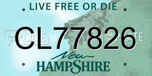 CL77826 New Hampshire License Plate