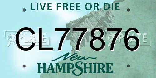 CL77876 New Hampshire License Plate