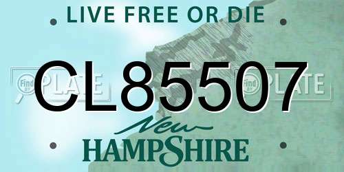 CL85507 New Hampshire License Plate