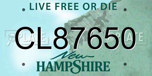 CL87650 New Hampshire License Plate
