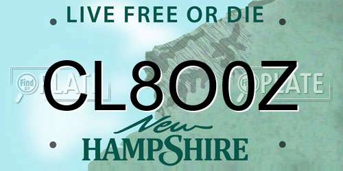 CL8O0Z New Hampshire License Plate