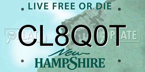 CL8Q0T New Hampshire License Plate