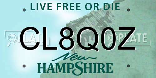 CL8Q0Z New Hampshire License Plate