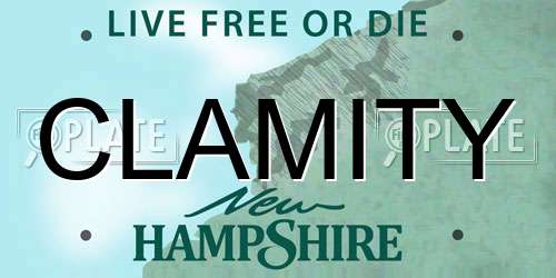 CLAMITY New Hampshire License Plate