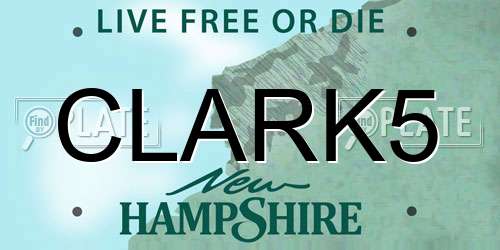 CLARK5 New Hampshire License Plate