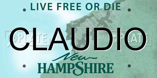 CLAUDIO New Hampshire License Plate