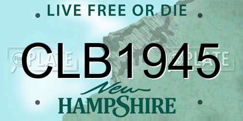 CLB1945 New Hampshire License Plate
