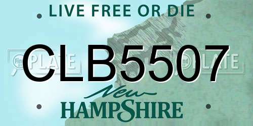 CLB5507 New Hampshire License Plate