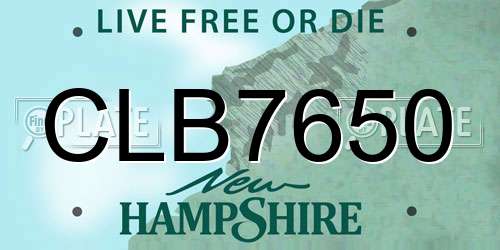 CLB7650 New Hampshire License Plate