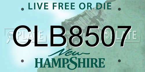 CLB8507 New Hampshire License Plate
