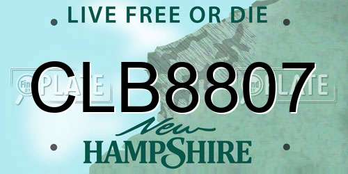 CLB8807 New Hampshire License Plate