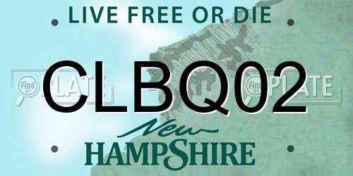 CLBQ02 New Hampshire License Plate