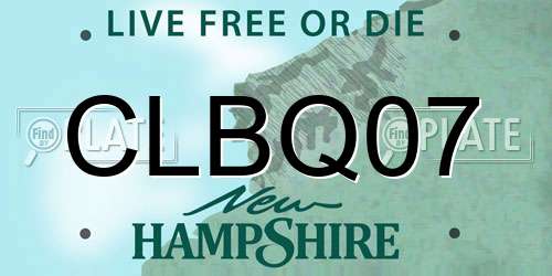 CLBQ07 New Hampshire License Plate