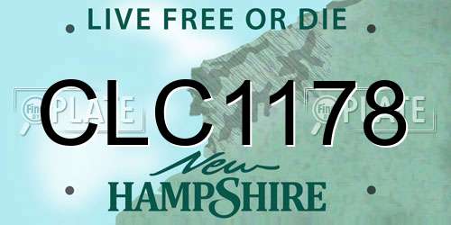 CLC1178 New Hampshire License Plate