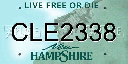 CLE2338 New Hampshire License Plate