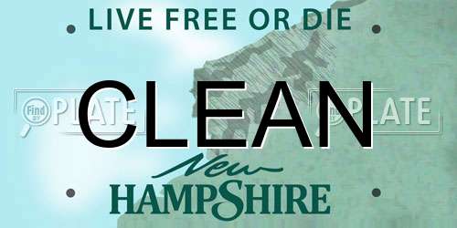 CLEAN New Hampshire License Plate